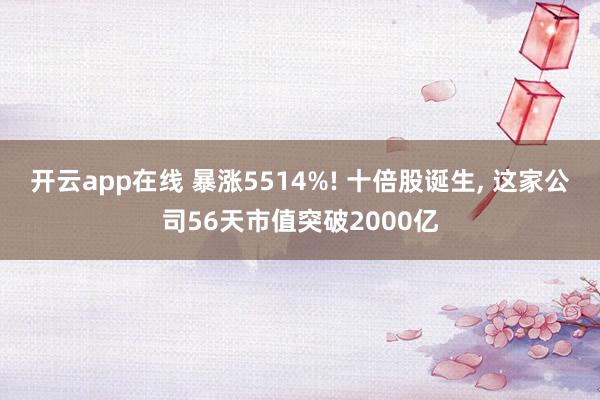 开云app在线 暴涨5514%! 十倍股诞生, 这家公司56天市值突破2000亿