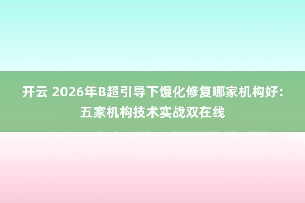 开云 2026年B超引导下馒化修复哪家机构好:五家机构技术实战双在线