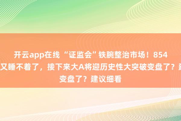 开云app在线 “证监会”铁腕整治市场！8541万股民又睡不着了，接下来大A将迎历史性大突破变盘了？建议细看