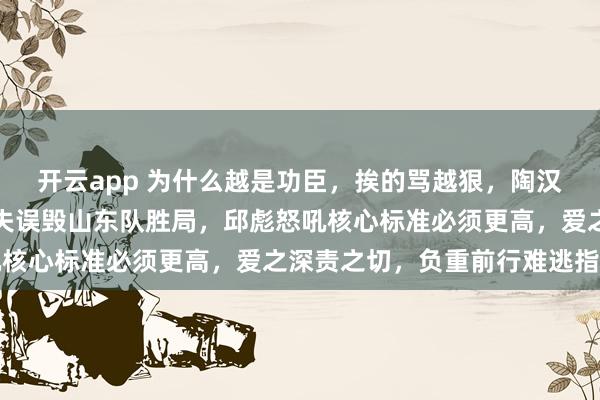 开云app 为什么越是功臣，挨的骂越狠，陶汉林最后三分钟两个致命失误毁山东队胜局，邱彪怒吼核心标准必须更高，爱之深责之切，负重前行难逃指责