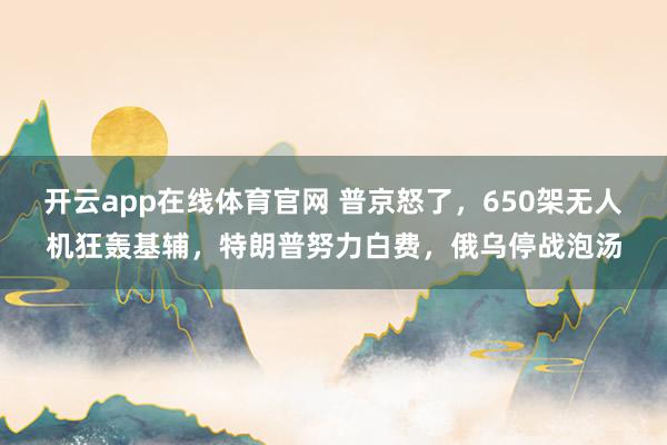 开云app在线体育官网 普京怒了,650架无人机狂轰基辅,特朗普努力白费,俄乌停战泡汤