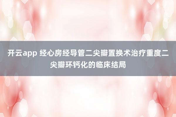 开云app 经心房经导管二尖瓣置换术治疗重度二尖瓣环钙化的临床结局