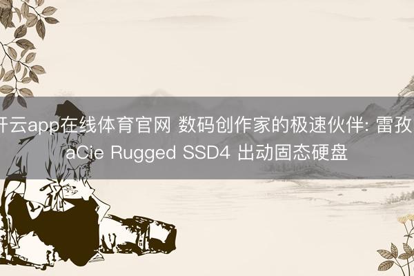 开云app在线体育官网 数码创作家的极速伙伴: 雷孜LaCie Rugged SSD4 出动固态硬盘