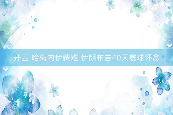 开云 哈梅内伊蒙难 伊朗布告40天寰球怀念